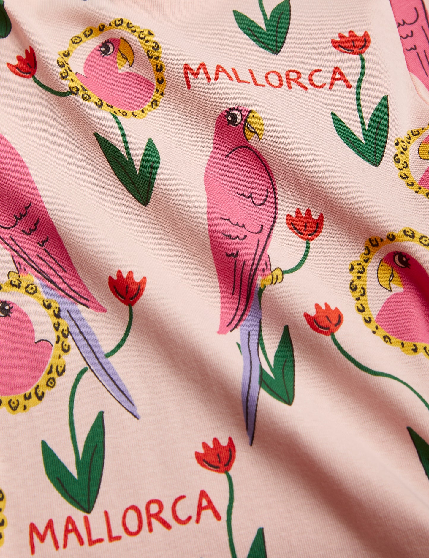 [Mini Rodini] Parrots Aop Ss Dress - Pink