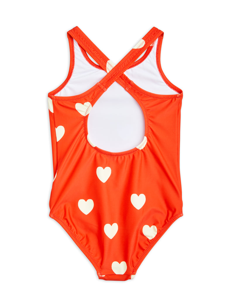 [Mini Rodini] Hearts Aop UV Swimsuit - Red