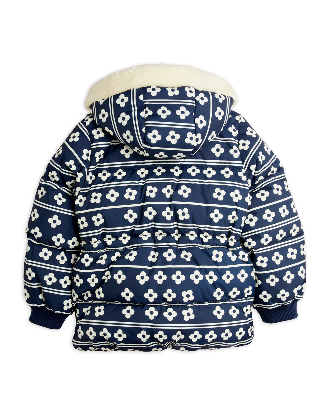 [Mini Rodini] Flowers Aop Hooded Puffer Jacket - Blue