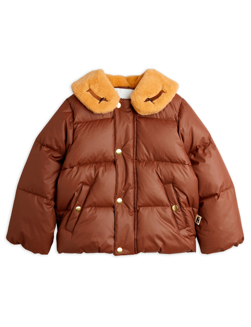 [Mini Rodini] Dog Emb Puffer Jacket - Brown