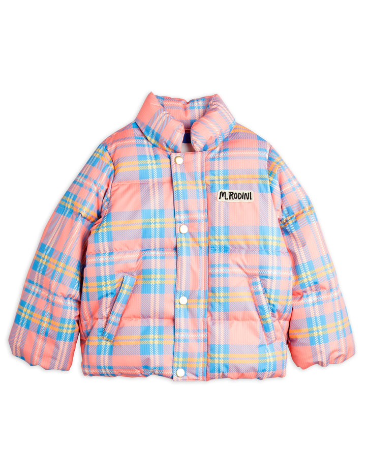 [Mini Rodini] Check Aop City Puffer Jacket - Pink