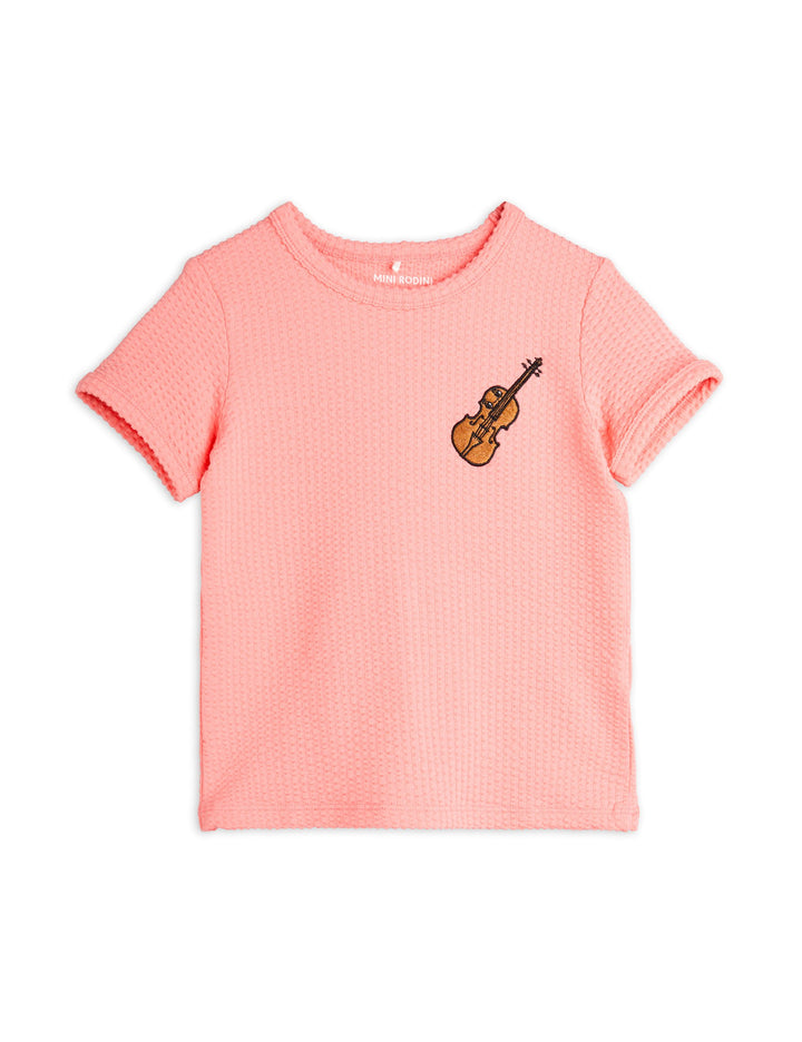 [Mini Rodini] Violin Emb Ss Tee - Pink