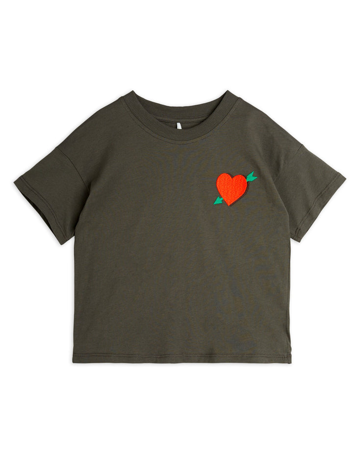 [Mini Rodini] Arrowed Heart Emb Ss Tee - Black