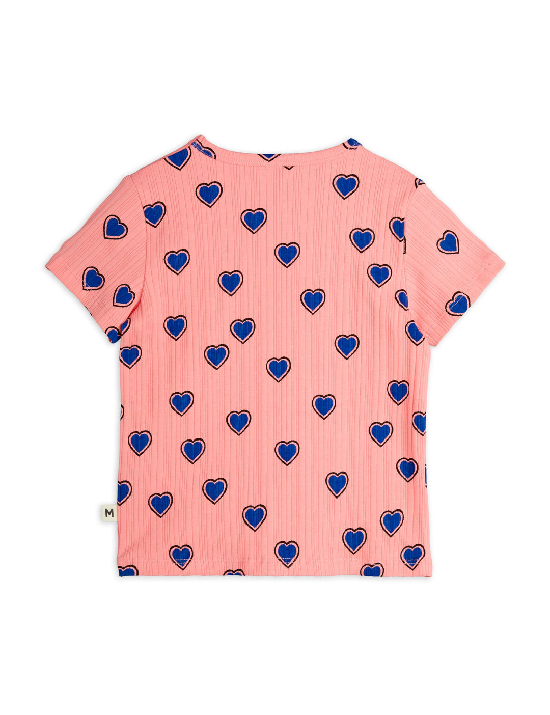 [Mini Rodini] Outlined Hearts Aop Ss Tee - Pink