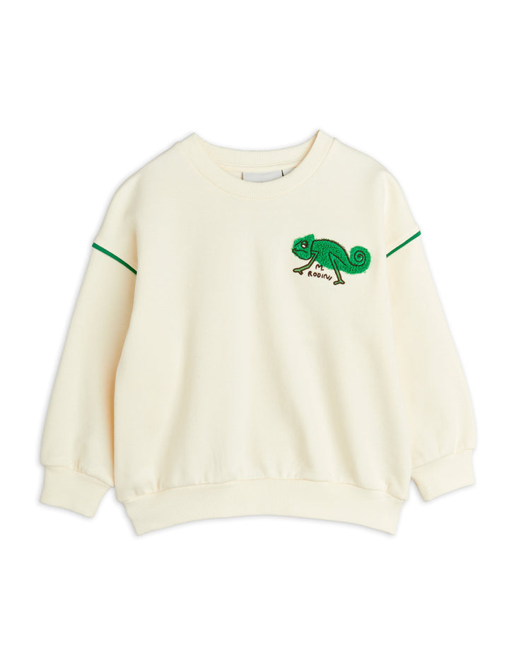 [Pre-order][Mini Rodini] Lizard chenille sweatshirt - Off White