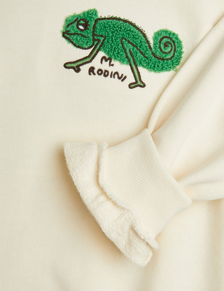 [Pre-order][Mini Rodini] Lizard chenille sweatshirt - Off White