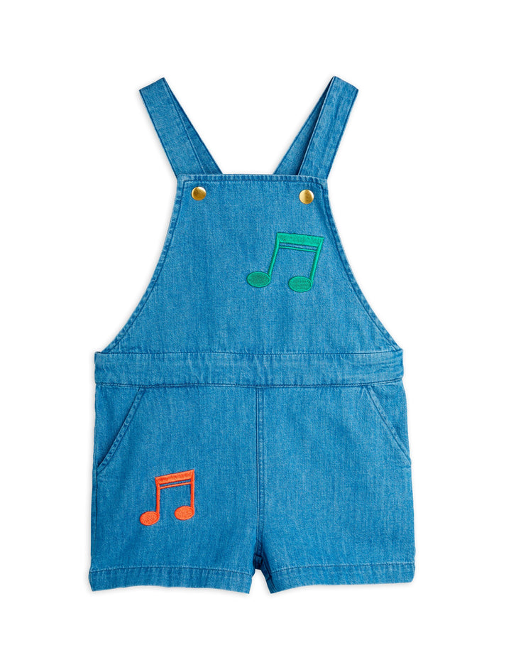 [Mini Rodini] Note Emb Lightweight Denim Dungarees - Blue