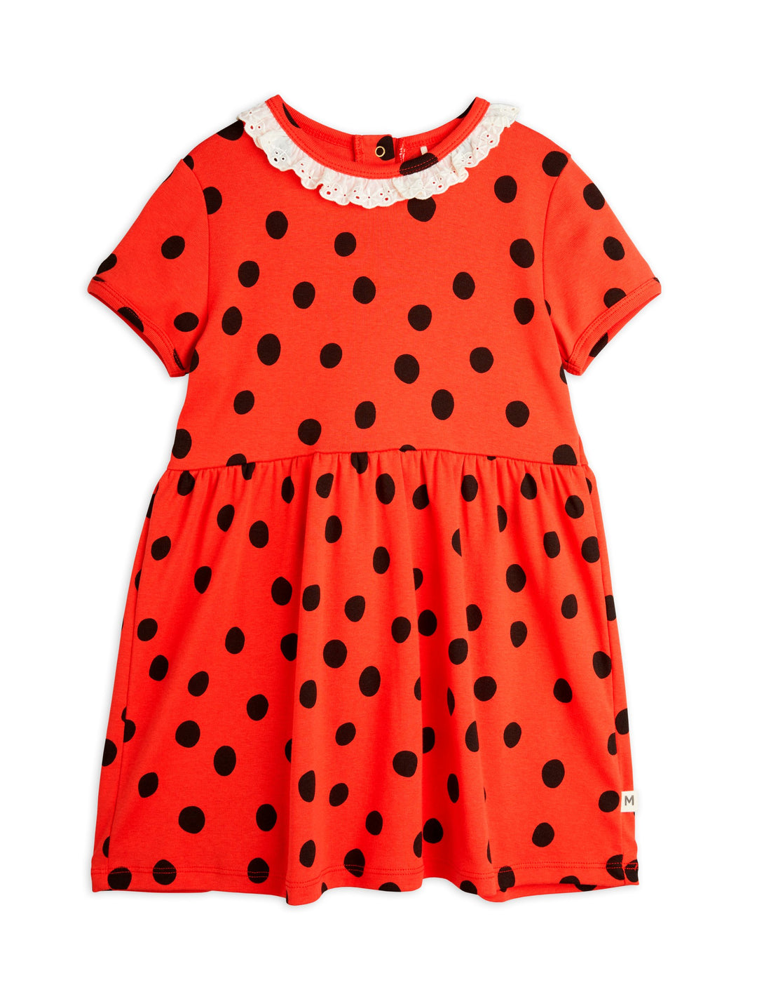 [Mini Rodini] Dots Aop Lace Ss Dress - Red