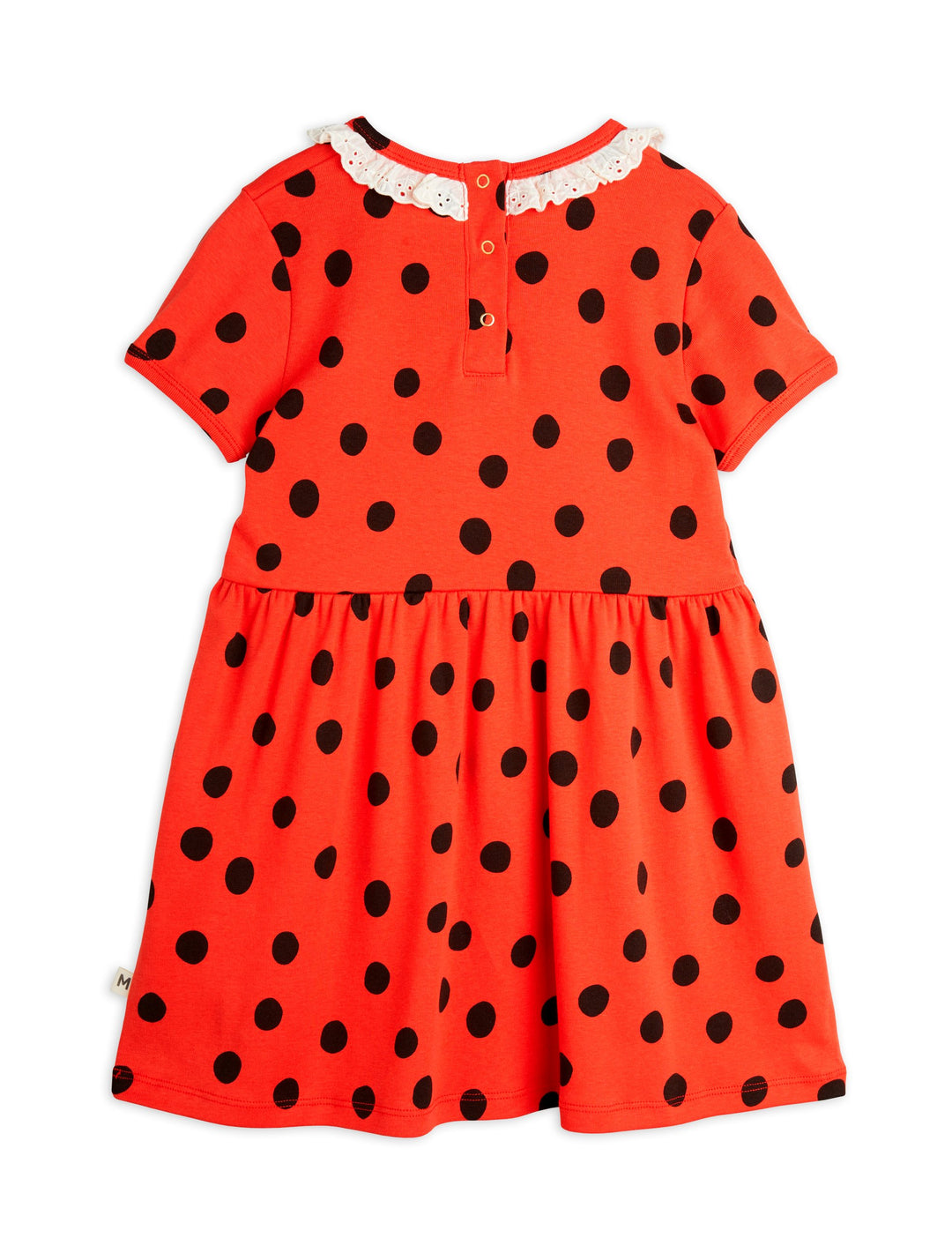 [Mini Rodini] Dots Aop Lace Ss Dress - Red