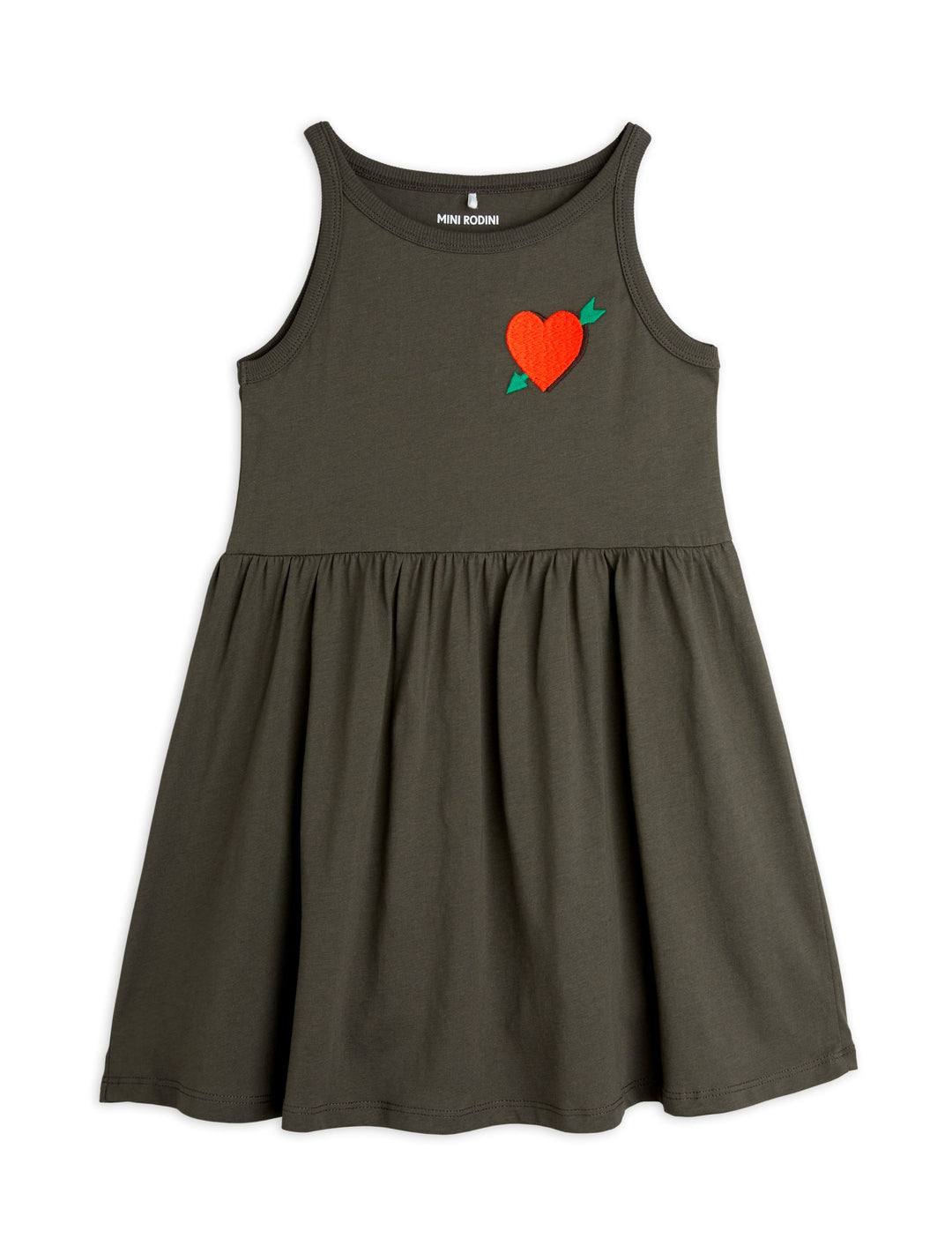 [Mini Rodini] Arrowed Heart Emb Tank Dress - Black