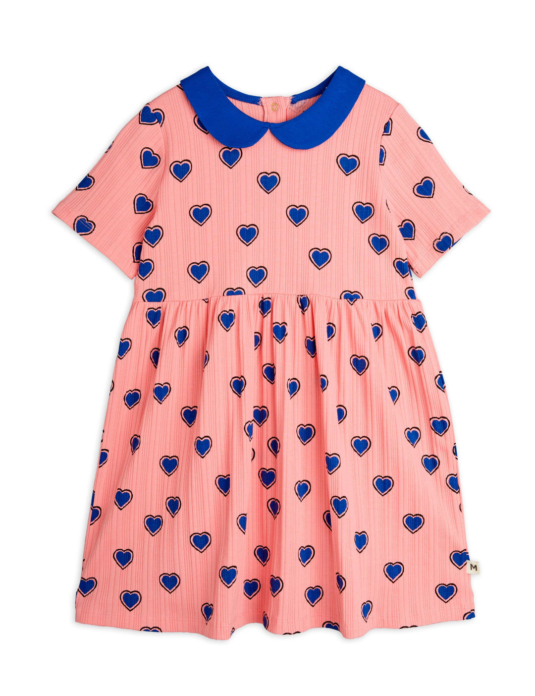 [Mini Rodini] Outlined Hearts Aop Ss Dress - Pink