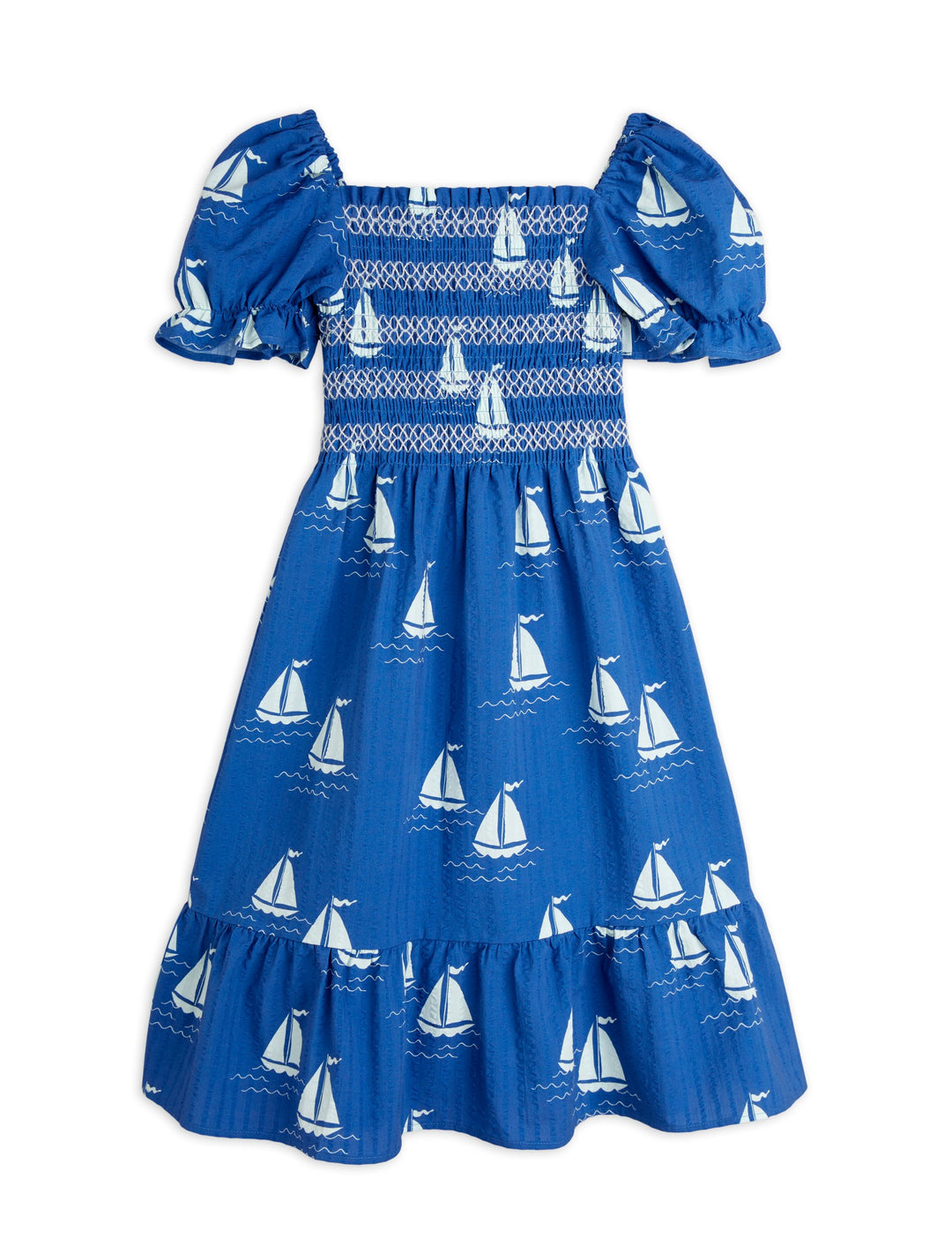 [Mini Rodini] Sailing Boats Aop Woven Smock Dress - Blue