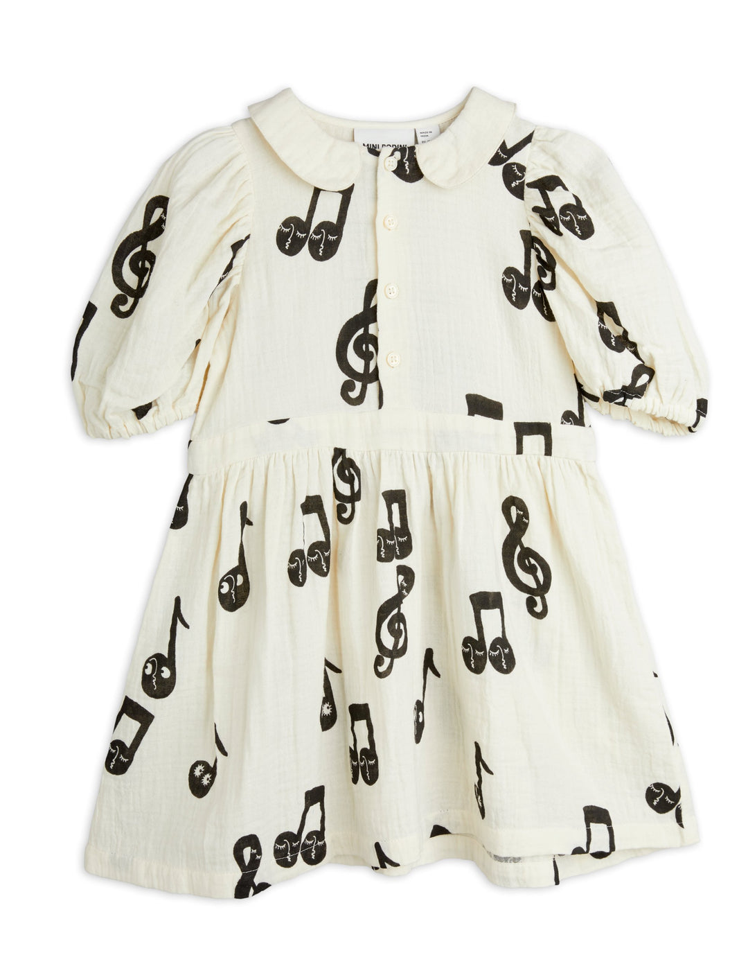 [Mini Rodini] Note Aop Muslin Ss Dress - White