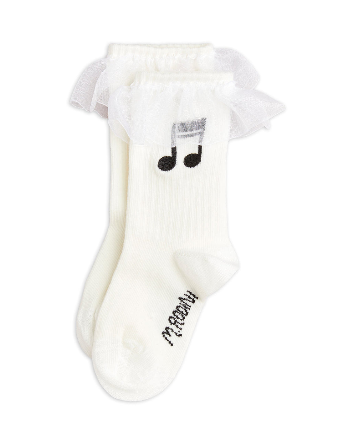 [Mini Rodini] Note Frill 1 Pack Socks - White