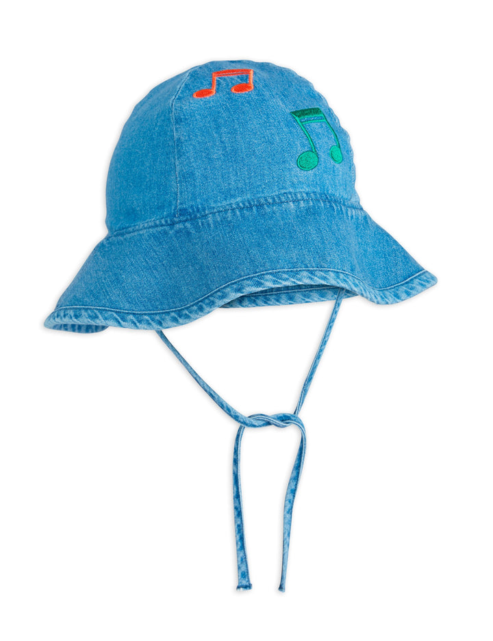 [Mini Rodini] Note Emb Sun Hat - Blue