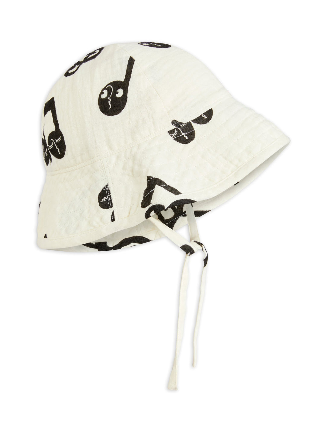 [Mini Rodini] Note Aop Muslin Sun Hat - White