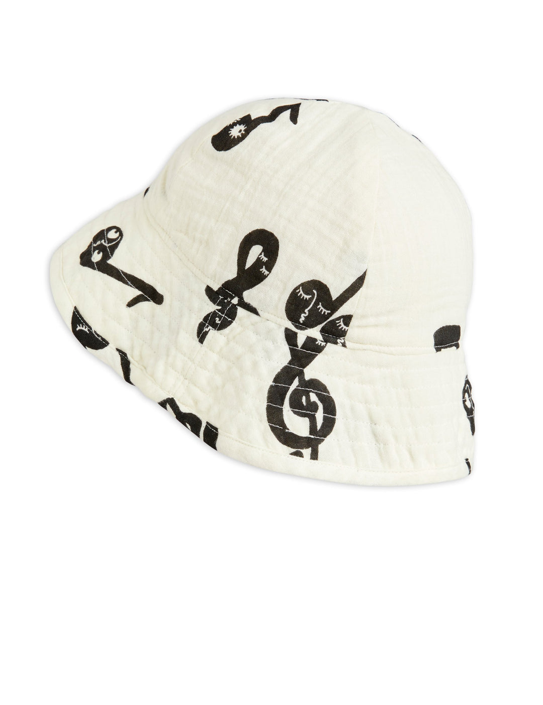 [Mini Rodini] Note Aop Muslin Sun Hat - White