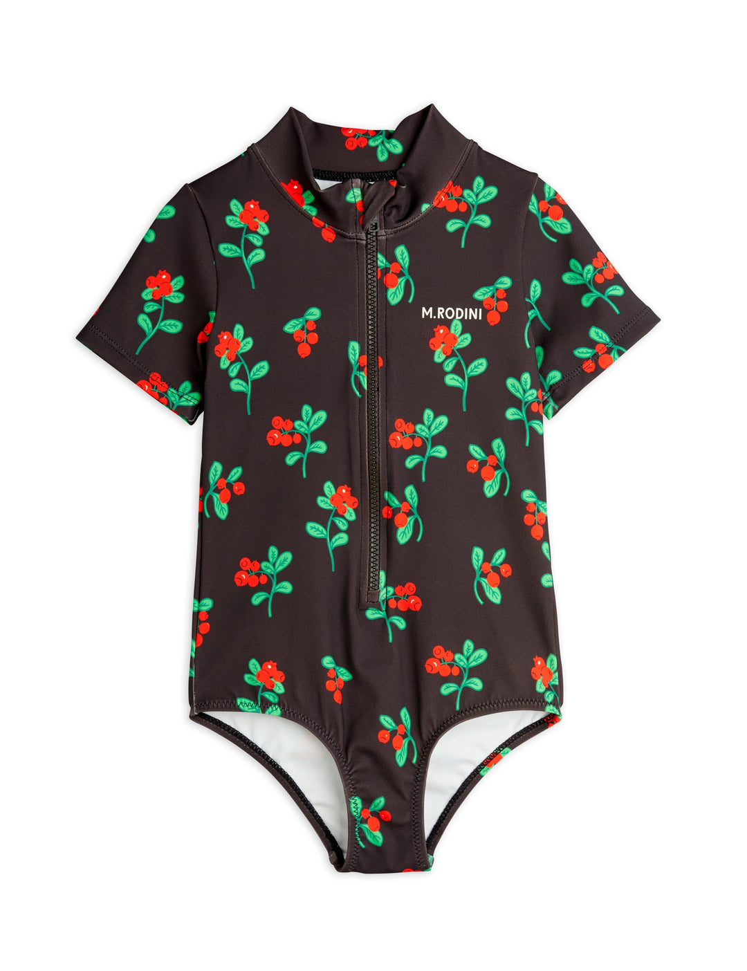 [Mini Rodini] Lingonberries Aop Ss Swimsuit - Black