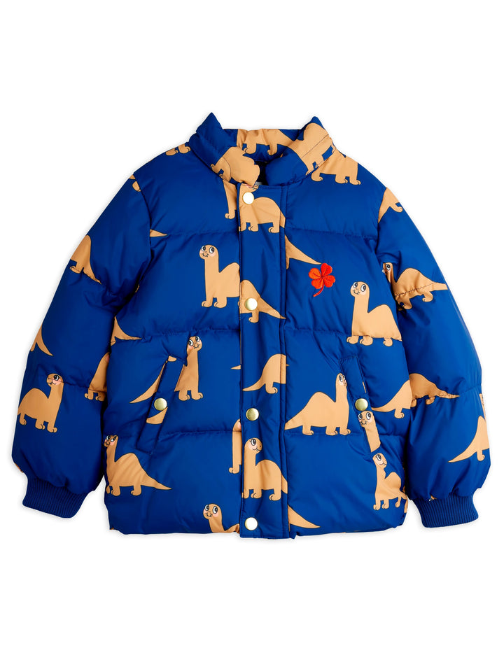 [Mini Rodini] Dinos aop hooded puffer - Blue