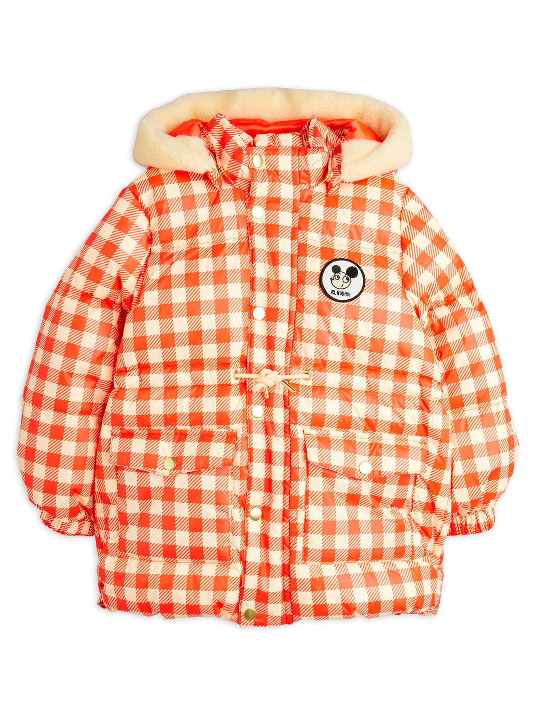 [Mini Rodini] Ritzratz Patch Gingham Aop Heavy Puffer - Red