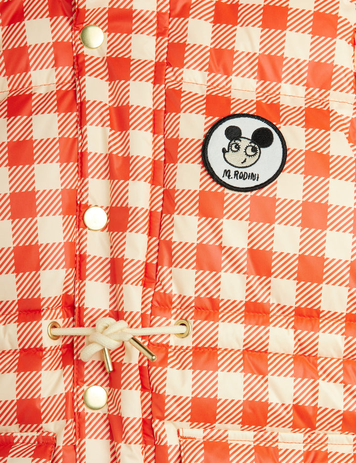 [Mini Rodini] Ritzratz Patch Gingham Aop Heavy Puffer - Red