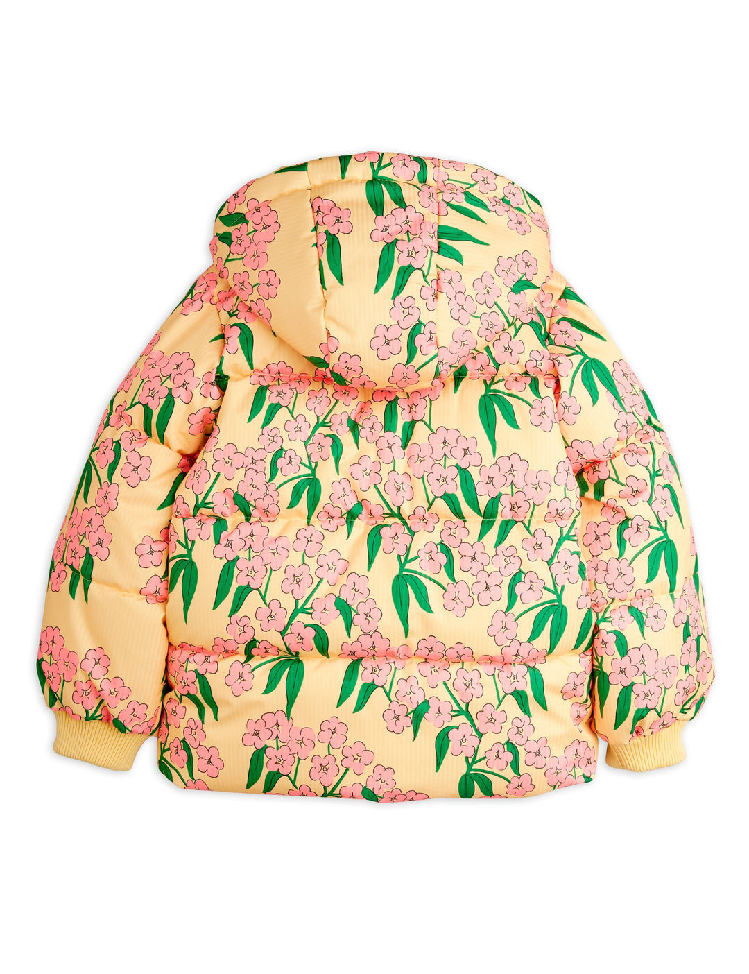 [Mini Rodini] Alpine Flowers Aop Hooded Puffer - Yellow