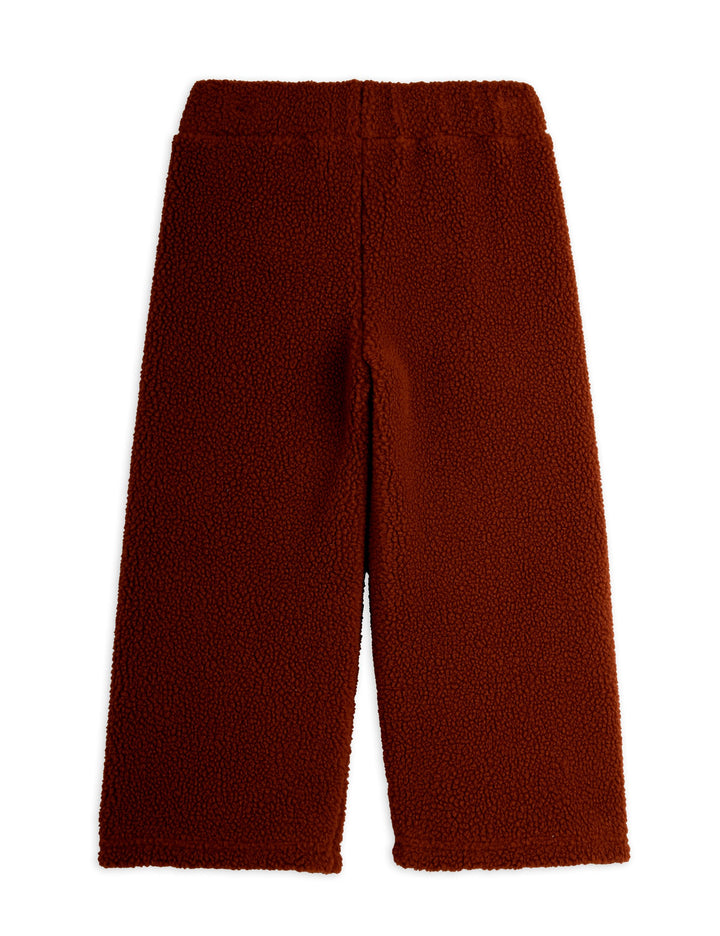 [Mini Rodini] Bear emb pile trousers -Brown