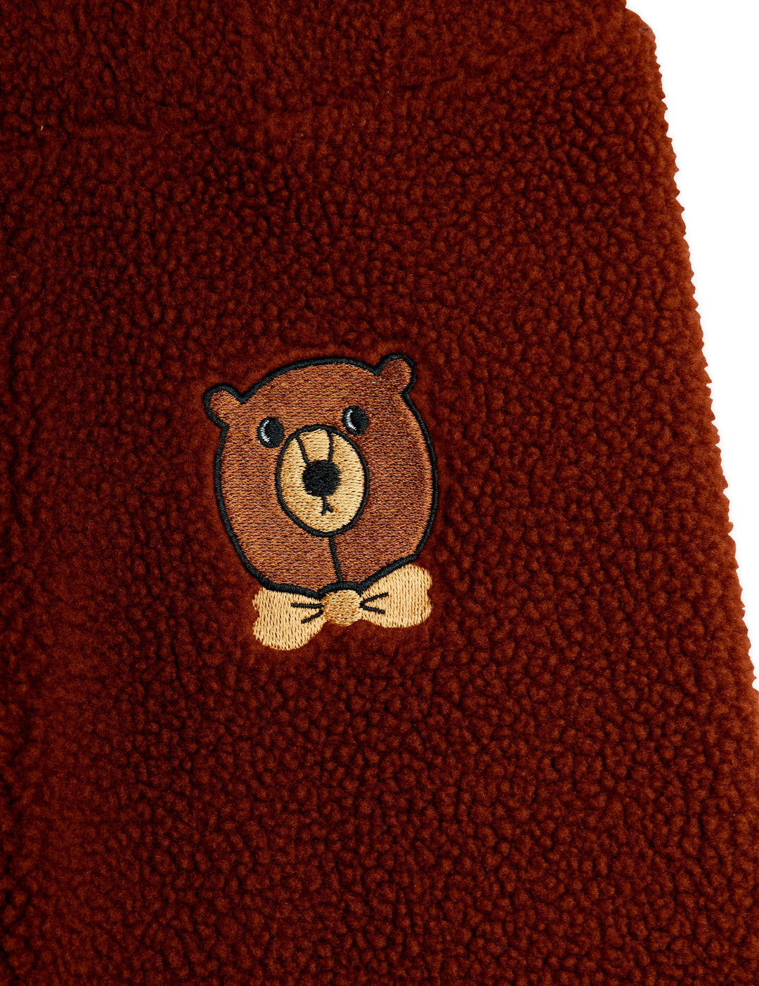 [Mini Rodini] Bear emb pile trousers -Brown