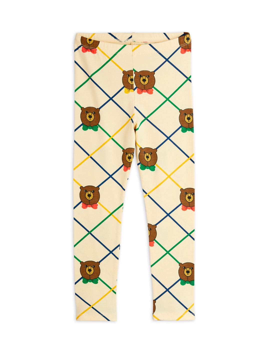 [Mini Rodini] Bear check aop leggings - Off White