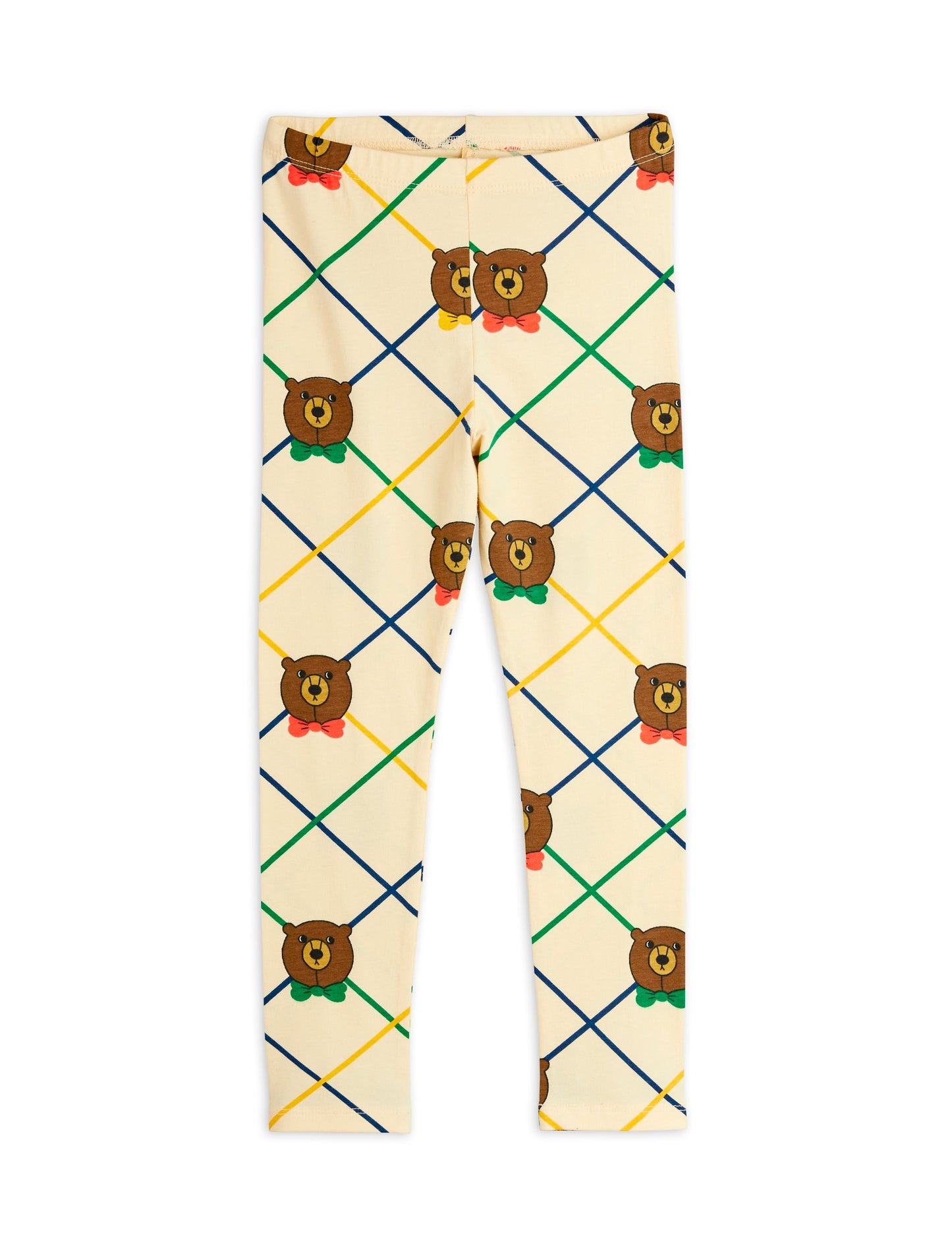 [Mini Rodini] Bear check aop leggings - Off White