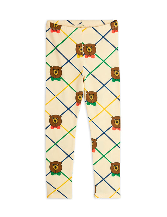 [Mini Rodini] Bear check aop leggings - Off White