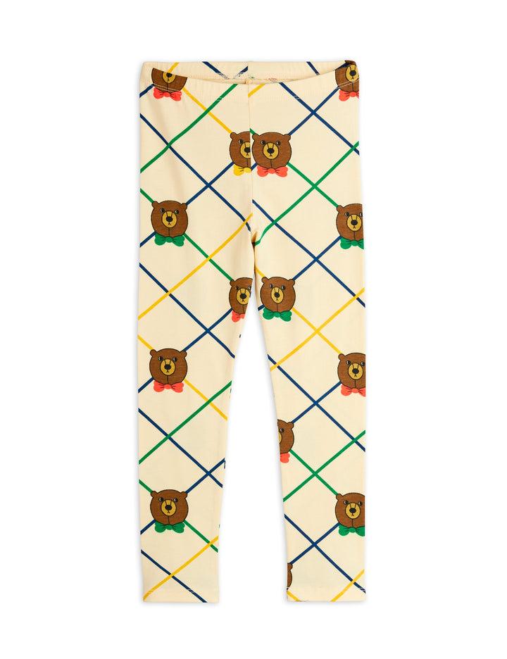 [Mini Rodini] Bear check aop leggings - Off White