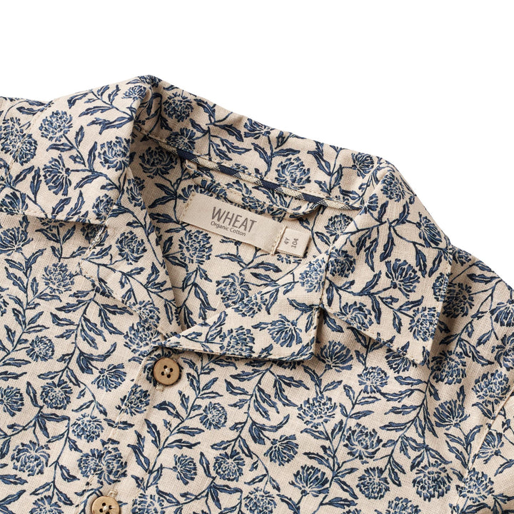 [Wheat] Shirt S/S Anker - Blue Cornflowers