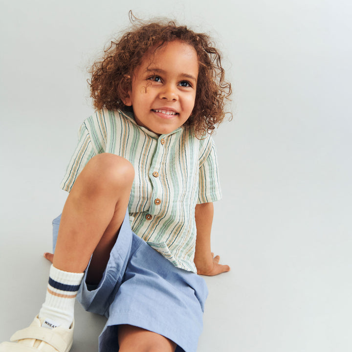 [Wheat]Shorts Cuba - Blue Chambrey