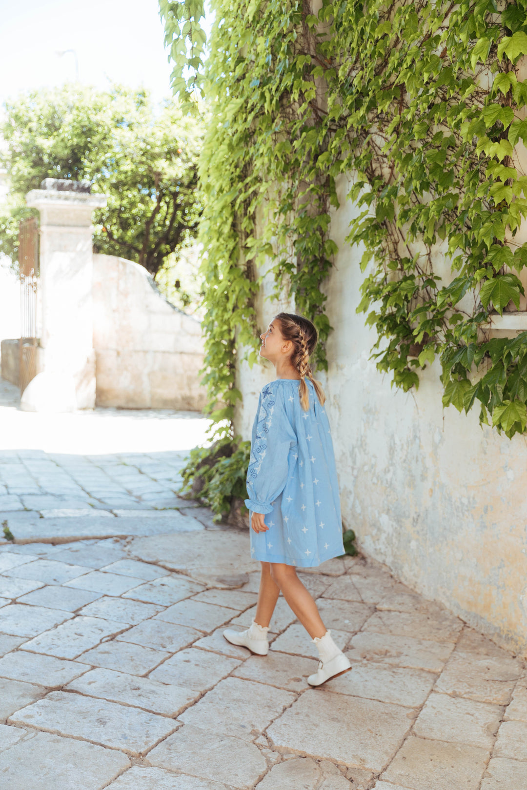 [Lali Kids] Crocus Dress in Airy Blue Linen