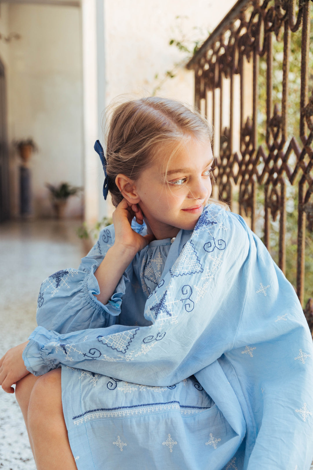 [Lali Kids] Crocus Dress in Airy Blue Linen