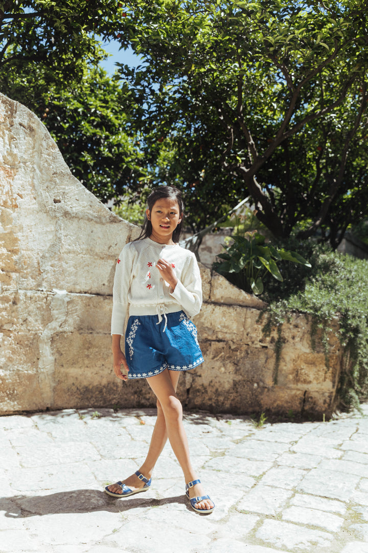 [Lali Kids] Paperbag Shorts - Aegean Blue