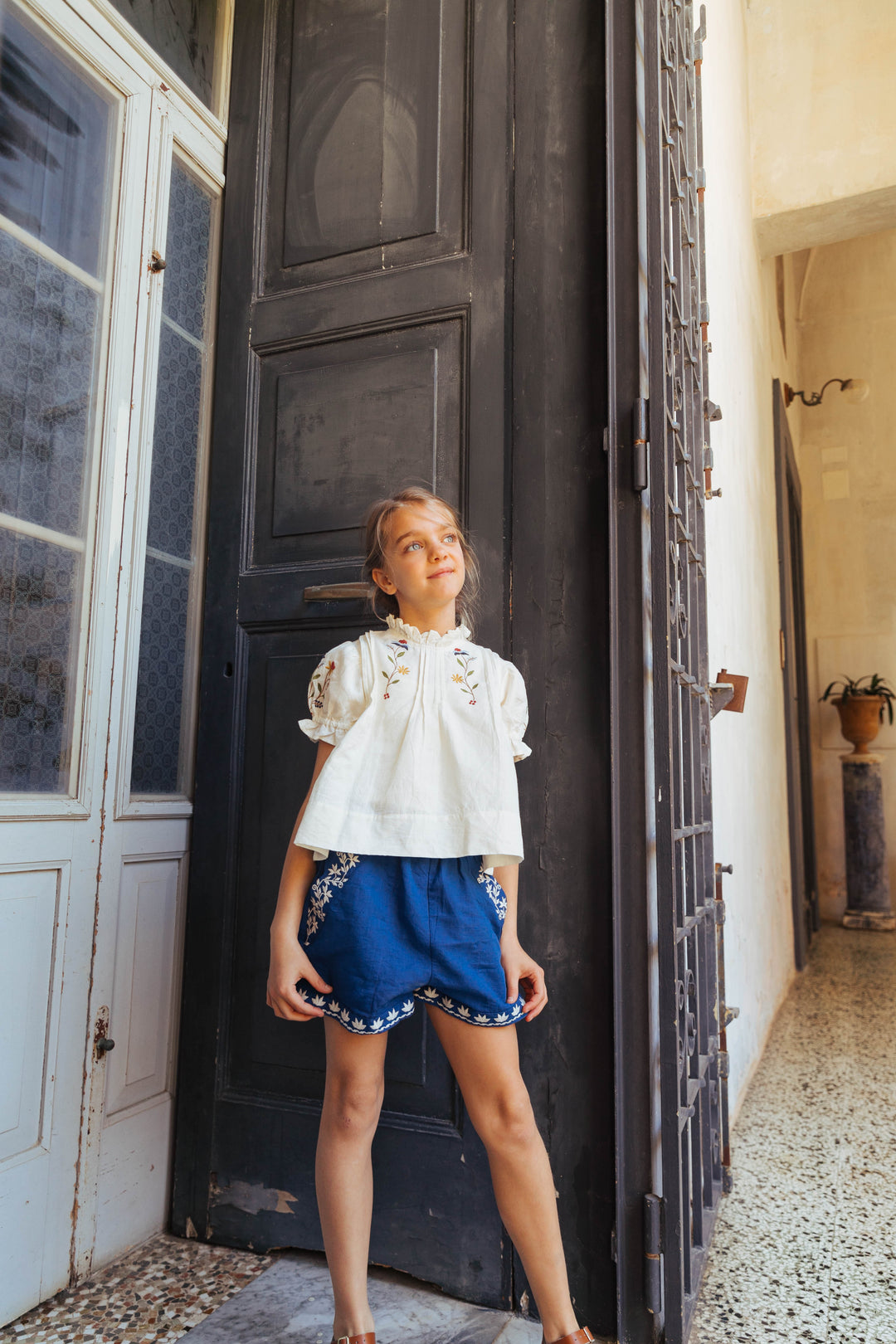 [Lali Kids] Paperbag Shorts - Aegean Blue