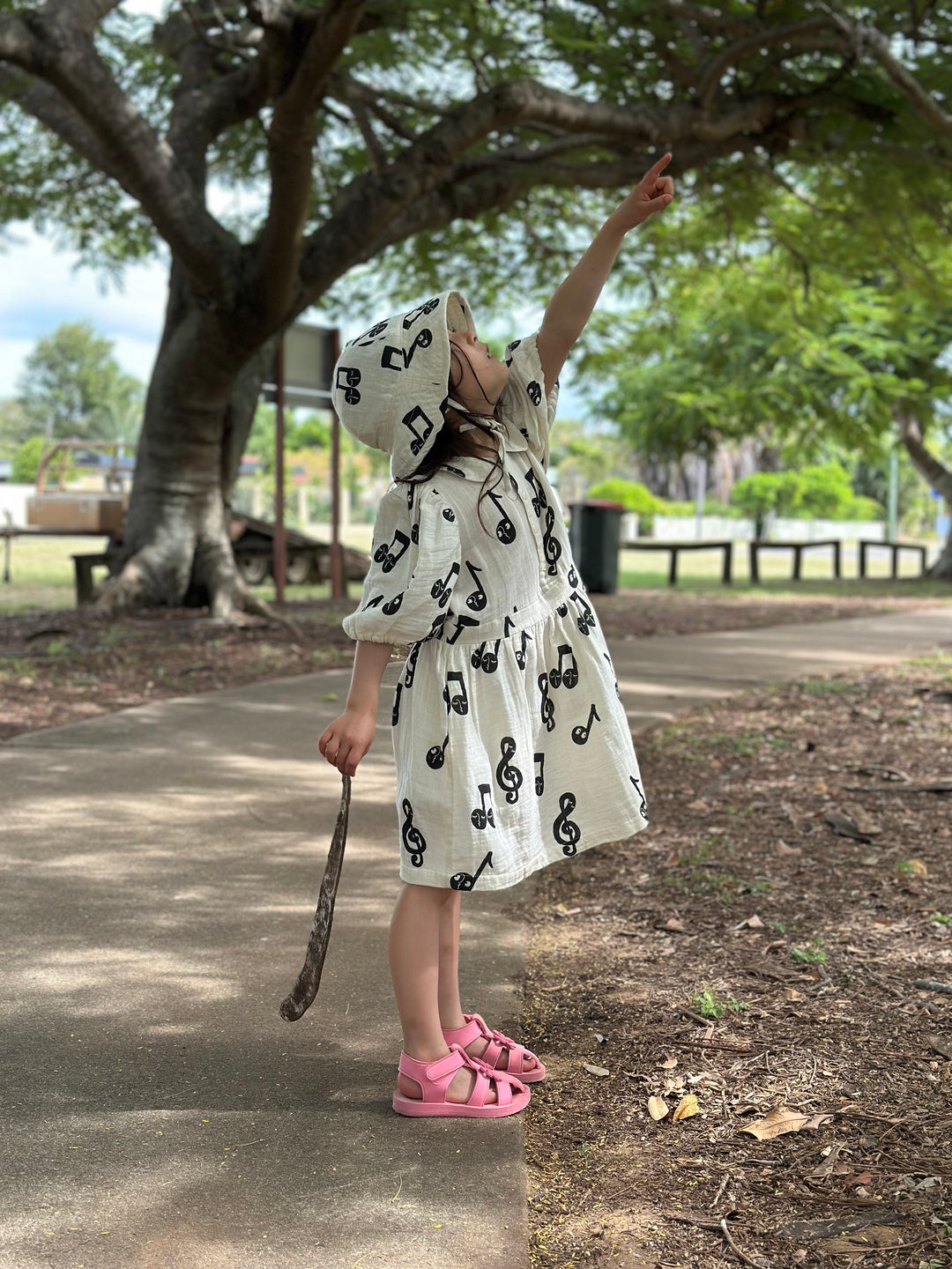 [Mini Rodini] Note Aop Muslin Ss Dress - White