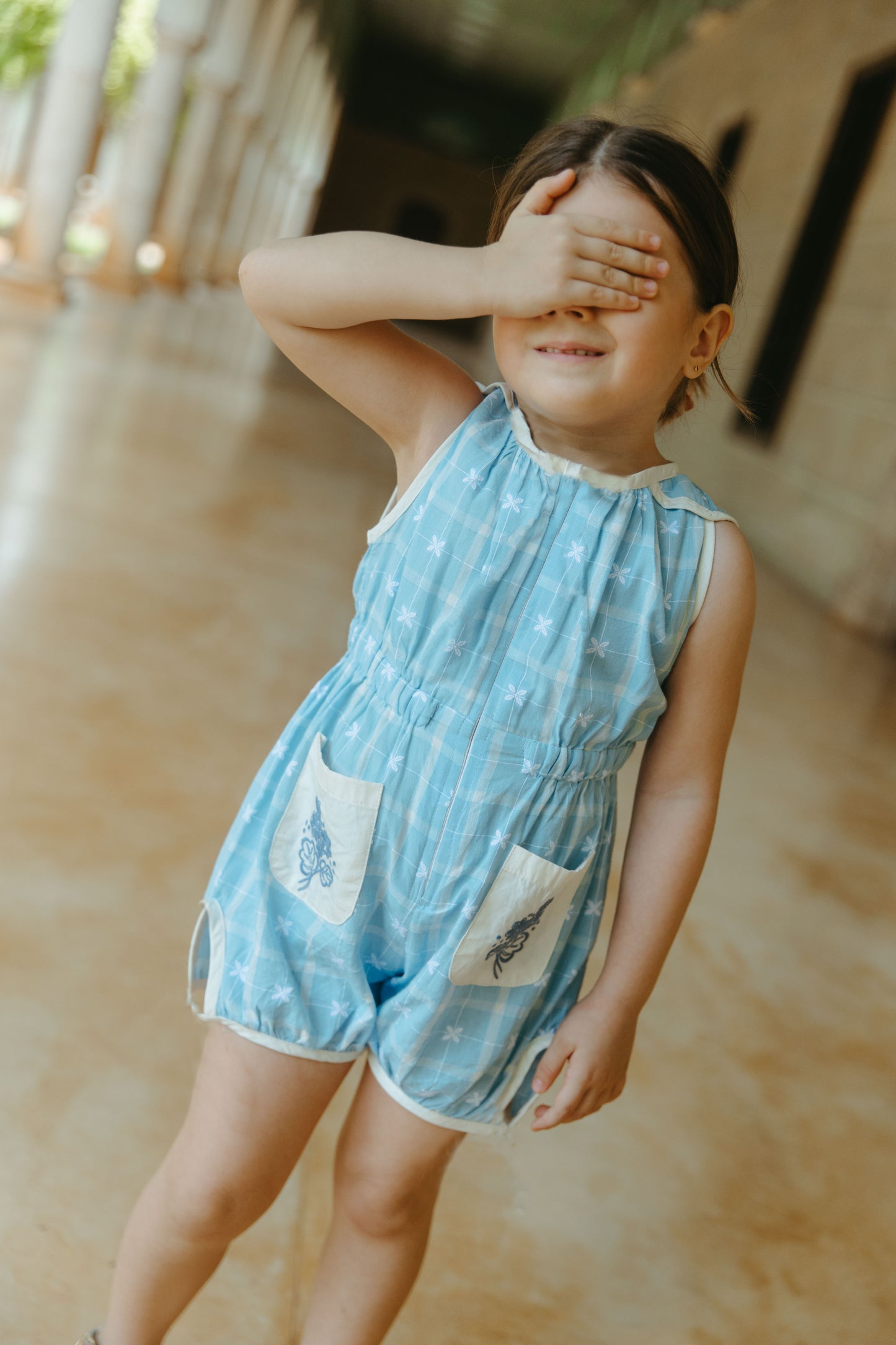 [Lali Kids] Sun suit - Vintage Blue Plaid