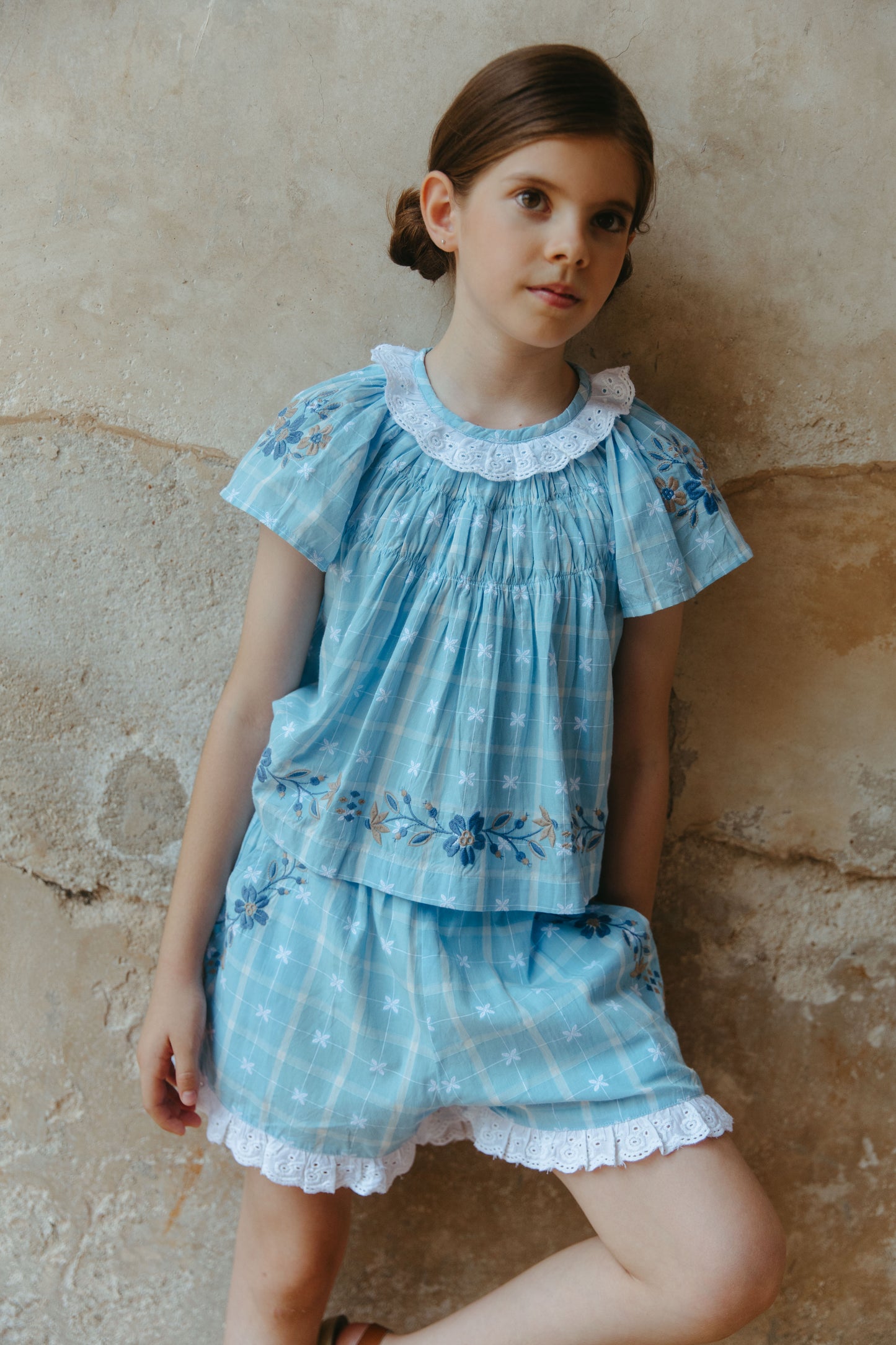 [Lali Kids] Tulip Set - Vintage Blue Plaid