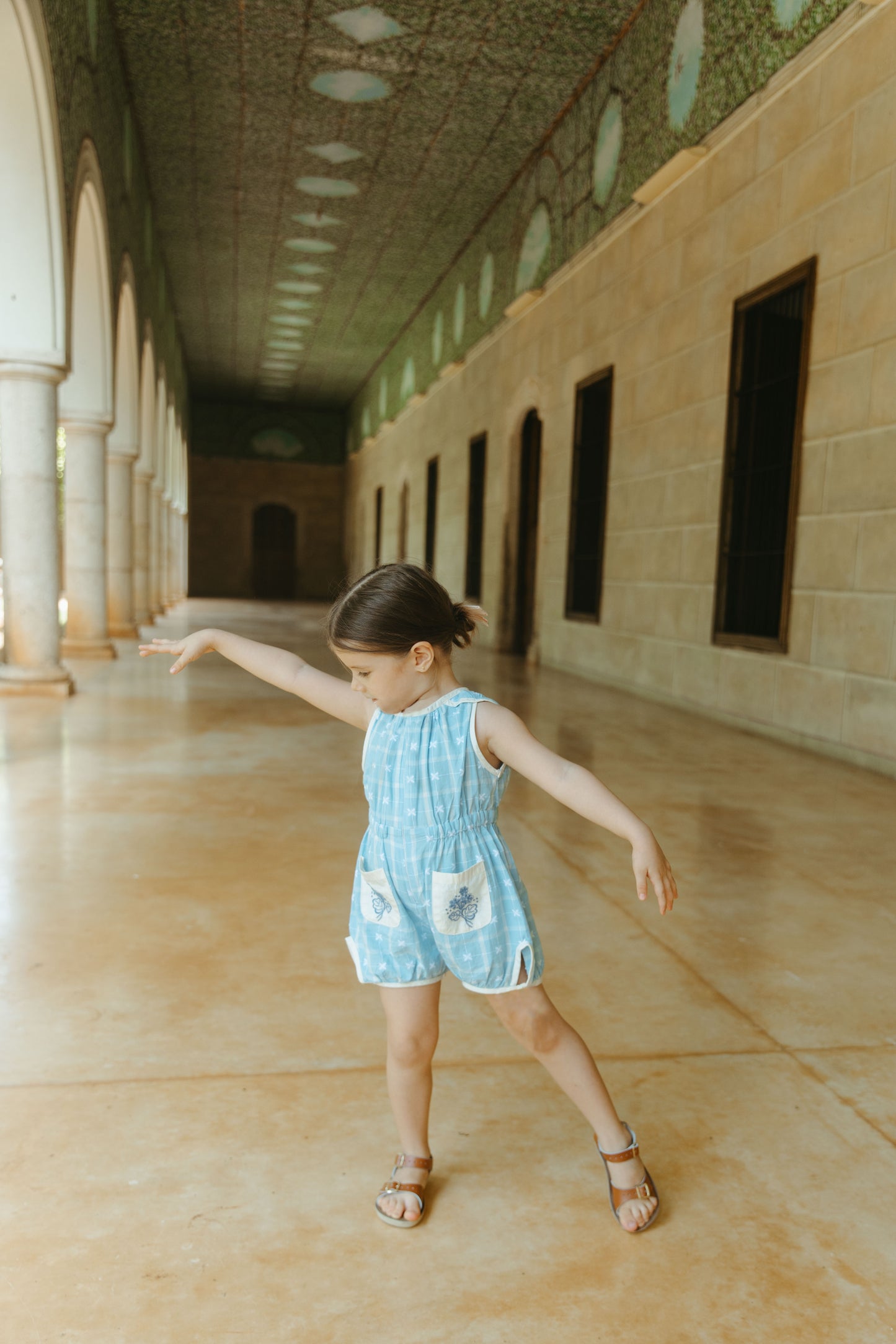 [Lali Kids] Sun suit - Vintage Blue Plaid