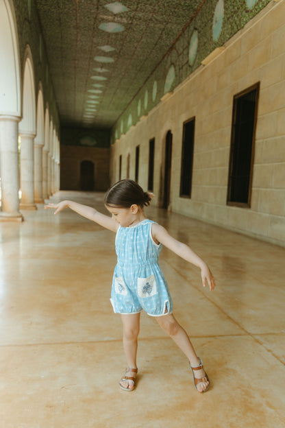[Lali Kids] Sun suit - Vintage Blue Plaid