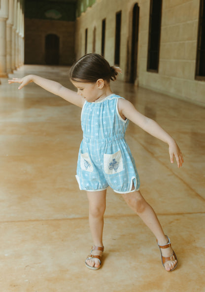 [Lali Kids] Sun suit - Vintage Blue Plaid