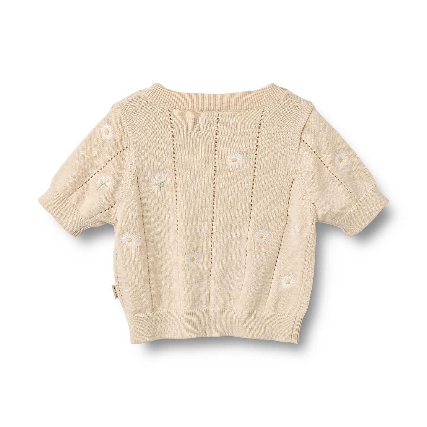 [Wheat]Knit Top S/S Malvina - Sandshell White Flowers