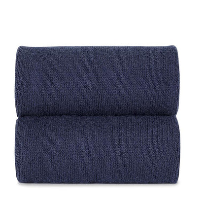 [Condor] Knee Socks With Lace Edging Cuff - [480 Navy Blue]