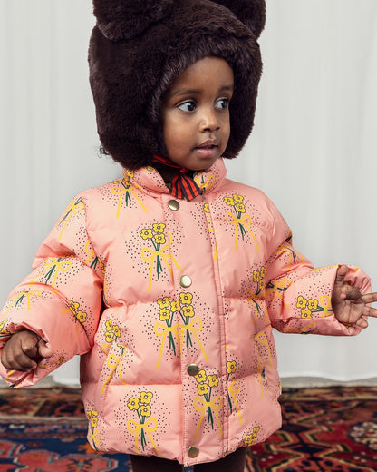 [Mini Rodini] Winter Flowers Aop City Puffer Jacket - Pink