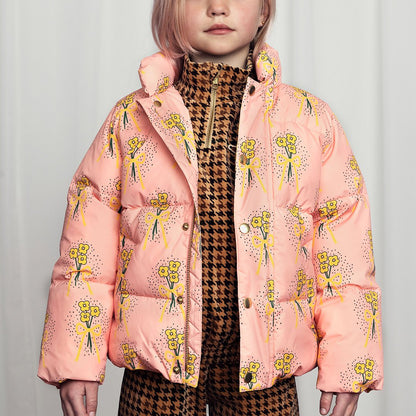 [Mini Rodini] Winter Flowers Aop City Puffer Jacket - Pink