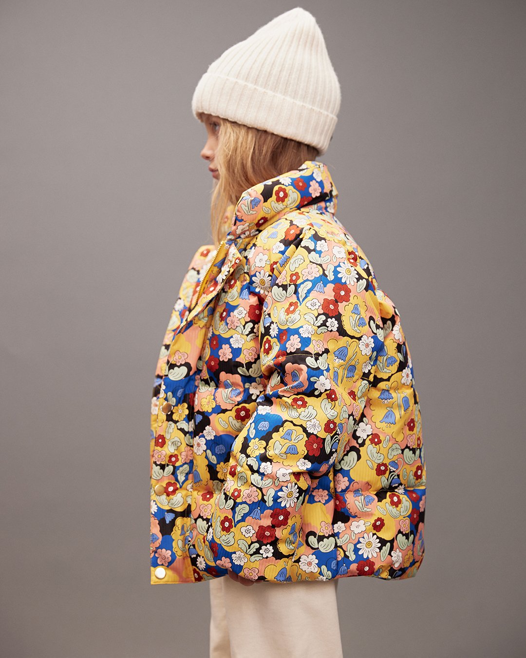 [Mini Rodini] Flower Aop Citypuffer - Multi