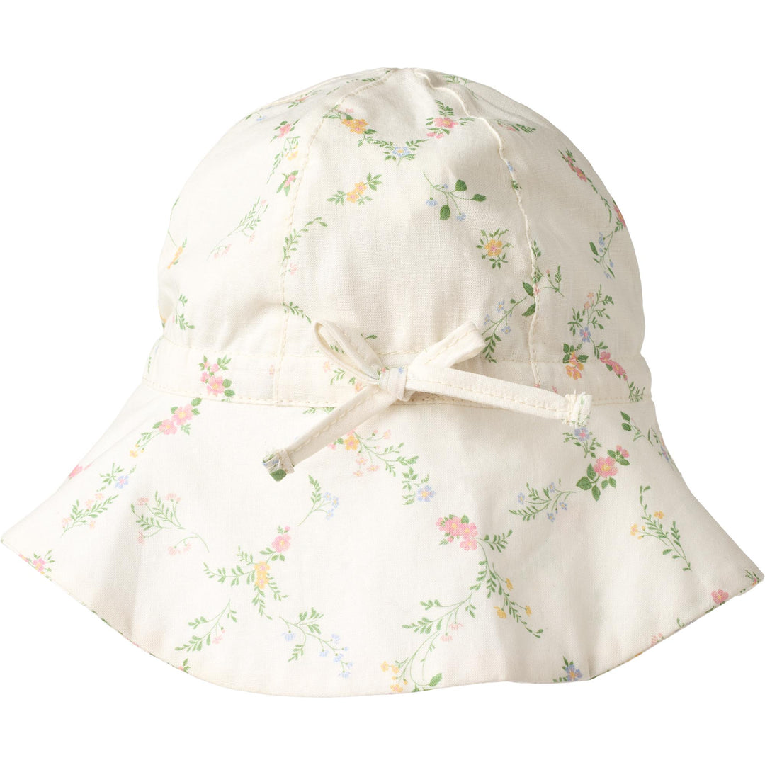 [Wheat] Sunhat Chloe - Ivory Checked Flowers